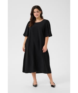 A-shape,Midi lengte,Elleboog lengte  Fijne was 30°, niet bleken, niet in de droger drogen, Druipnat ophangen in de schaduw, warm strijken max. 150° C,   87% Viscose (LENZING™ ECOVERO™),13% Nylon