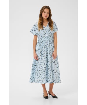Relaxed fit,Midi lengte,Kapmouwen  Fijne was 30°, niet bleken, niet in de droger drogen, Druipnat ophangen in de schaduw, warm strijken max. 150° C, Droogreiniging  80% Viscose (LivaEco™),20% Nylon
