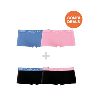 De Kledingstukken van Chicamala zitten als gegoten en zijn gemaakt van hoogwaardig katoen. Een zachte elastische band van microvezelstof zorgt voor extra comfort.