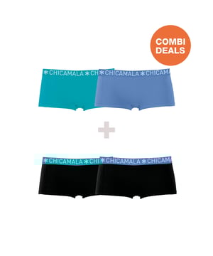 De Kledingstukken van Chicamala zitten als gegoten en zijn gemaakt van hoogwaardig katoen. Een zachte elastische band van microvezelstof zorgt voor extra comfort.