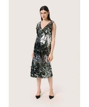 Straight fit,Midi-Länge,Schulterriemen  Schonwäsche 30°, Nicht bleichen, Nicht im Trockner trocknen, Kalt bügeln max. 110° C, Trockenreinigung  96% Polyester,4% Elasthan