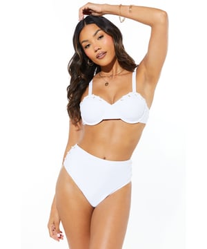 Woven balconette design for enhanced support and shape
        Adjustable shoulder straps for a customised fit
        Stylish floral pattern adds a touch of elegance
        High-waisted bottoms for a flattering silhouette
        Versatile two-piece set perfect for mix-and-match styling
    
    Make a splash this summer with this chic woven balconette bikini top from Debenhams. The balconette style offers superb support and creates a beautiful silhouette, while the adjustable straps ensure a perfect fit. Paired with matching high-waisted bottoms, this set is ideal for lounging by the pool or strolling along the beach. The elegant floral pattern adds a touch of sophistication to your swimwear collection. For a complete beach-ready look, style with oversized sunglasses and a wide-brimmed hat. Layer with a flowing kaftan for trips to the beach bar, or pair with high-waisted linen trousers for a stylish lunch at a beachside restaurant. This versatile bikini set is a must-have for your next sunny getaway or staycation by the sea.