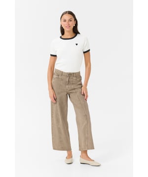 Regular fit,Hohe Taille,Knöchellänge,Weite leg  30° waschbar, Nicht bleichen, Nicht im Trockner trocknen, Liegend trocken im Schatten, Warm bügeln max. 150° C, Trockenreinigung  100% Baumwolle