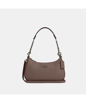 Teri Shoulder Bag in Refined Pebbled Leather with Chain Strap