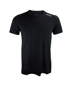 Borg Athletic T-shirt - High-Performance Activewear: Train in ultimate comfort with the Björn Borg Borg Athletic T-shirt, designed for peak performance. Made from lightweight, recycled polyester stretch, this T-shirt offers high moisture-wicking functionality and breathability, ensuring you stay dry and cool during intense workouts. It features a regular fit with strategically placed cutlines to minimize pressure on the shoulders and sides, making it ideal for all types of physical activity. Extra Product Details:. 93% Recycled Polyester, 7% Elastane Moisture-Wicking Fabric High Breathability Strategic Cutlines for Comfort Machine Washable. This T-shirt combines sustainability with top-notch performance, making it a must-have for any fitness enthusiast.