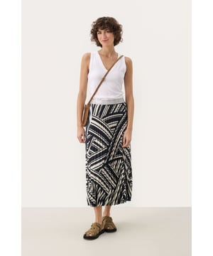 A-shape,Midi-Länge  Schonwäsche 30°, Nicht bleichen, Nicht im Trockner trocknen, Tropnass aufhängen im Schatten, Nicht bügeln, Trockenreinigung  98% Polyester (Recycelt),2% Elasthan