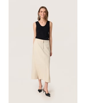 A-shape,Elastische taille,Midi lengte  Fijne was 30°, niet bleken, niet in de droger drogen, Druipnat ophangen in de schaduw, koud strijken max. 110° C, Droogreiniging  97% Polyester,3% Elastaan