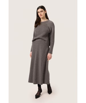 A-shape,Elastische Taille,Midi-Länge  Extra schonwäsche 30°, Nicht bleichen, Nicht im Trockner trocknen, Liegend trocken., Kalt bügeln max. 110° C, Nicht trockenreinigen  57% Baumwolle,17% Polyamid,11% Wolle,11% Polyester,4% Alpaka