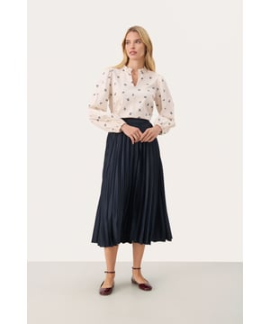 A-shape,Midi-Länge  Schonwäsche 30°, Nicht bleichen, Nicht im Trockner trocknen, Tropnass aufhängen im Schatten, Nicht bügeln, Trockenreinigung  100% Polyester (Recycelt)