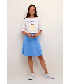 A-shape,Hohe Taille,Über Knielänge  Schonwäsche 30°, Nicht bleichen, Nicht im Trockner trocknen, Tropnass aufhängen, Kalt bügeln max. 110° C, Trockenreinigung  70% Polyester,25% Viskose,5% Elasthan