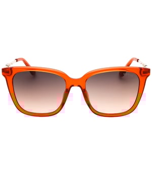 Discover the perfect blend of style and function with Guess Gold Arms Orange Sunglasses. Featuring vibrant orange frames paired with gradient brown lenses, these sunglasses offer a striking look that enhances any outfit. The gold-toned arms add a touch of luxury and sophistication, making them ideal for both casual outings and special occasions. Designed to provide excellent sun protection while keeping you effortlessly fashionable, these sunglasses are a must-have accessory for those who want to stand out with confidence and flair. Elevate your eyewear collection with this bold and elegant choice from Guess. 53X17X140 100% plastic