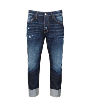 Sailor Jean Style, 100% Cotton,  Button Fly, Straight Fit, Dark Blue Denim Jeans, Made In Italy, Blue Jeans