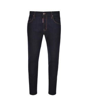 Skater Jean, Button Closure, Made In Romania, 99% Cotton, 1% Elastane, Dark Denim, Navy Blue Denim,  Slim Fit With A Tapered Leg, Plain Navy Blue Jeans, Skater jeans in a Navy Wash