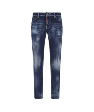 Skaterjeans, knoopsluiting, gemaakt in Roemenië, 99% katoen, 1% elastaan, donker denim, blauw denim, slim fit met taps toelopende pijpen, effen blauwe jeans, skaterjeans in blauwe wassing