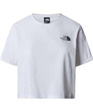 The North Face Women's Simple Dome Cropped Top T-Shirt is a casual, short-sleeved tee perfect for the spring and summer seasons. Made from comfortable cotton material, this pullover shirt features a crew neck and a cropped fit for a stylish look. With its regular fit and stretchy design, this tee from The North Face is easy to care for with machine washable instructions, making it a practical and fashionable choice for any woman's wardrobe.