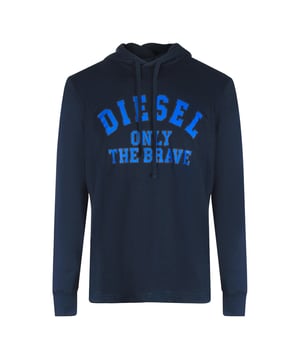 ¡Levántate con la camiseta azul marino con capucha Diesel Only The Brave Logo! Luce tu estilo audaz y seguro con esta prenda imprescindible. Perfecta para cualquier ocasión, esta camiseta te hará destacar y dejará una huella imborrable. ¡No te arrepentirás!