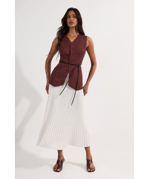 Pleated Rib Knitted Skirt