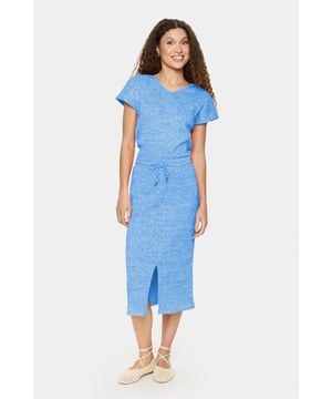 Fitted,Hoge taille,Midi lengte  Fijne was 30°, niet bleken, niet in de droger drogen, Druipnat ophangen, koud strijken max. 110° C, Niet droog reinigen  63% Katoen,37% Polyester