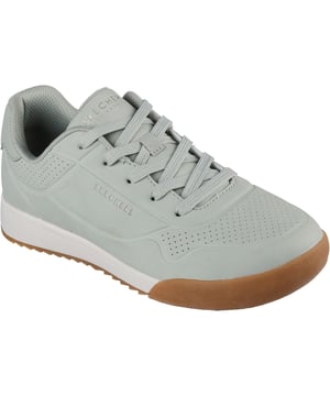 De retrostijl krijgt een moderne update in de skechers street zinger 2.0 - arwen. Deze klassieke silhouet heeft een veterdichte Duraleather bovenkant met reliëf details en een comfortabele Skechers Air-Cooled Memory Foam inlegzool.