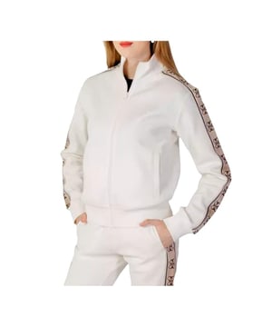 Sweat Guess Classic Logo 4G Femme Weiß Synthétique. Authentisches Kleidungsstück der Marke Guess - Streetwear/Sportswear-Design von Guess - Guess für modebewusste Frauen, perfekt für den Alltag - Der weiße Sweat von Guess lässt sich hervorragend mit dem Rest Ihrer Garderobe kombinieren - bequeme synthetische Materialien - klassisch - Classic Logo 4G -