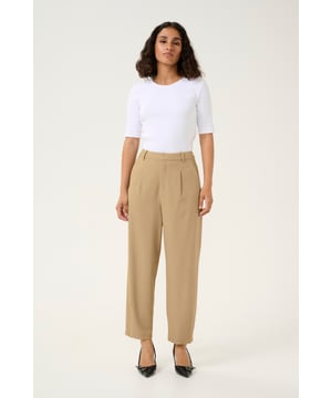 Regular fit,Hohe Taille,Knöchellänge,Tapered  30° waschbar, Nicht bleichen, Nicht im Trockner trocknen, Tropnass aufhängen im Schatten, Kalt bügeln max. 110° C, Trockenreinigung  64% Polyester (Recycelt),33% Viskose,3% Elasthan