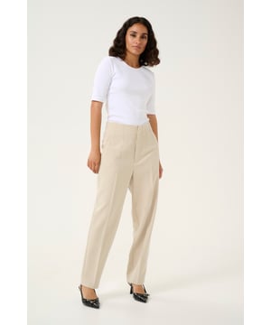 Regular fit,Hoge taille,Enkel lengte  Wassen op 30°, niet bleken, niet in de droger drogen, Druipnat ophangen in de schaduw, koud strijken max. 110° C, Droogreiniging  83% Polyester,14% Viscose,3% Elastaan