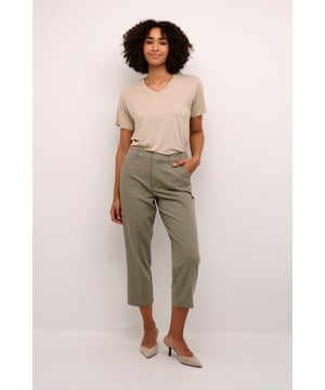 Regular fit,Hohe Taille,Knöchellänge,Gerade  30° waschbar, Nicht bleichen, Nicht im Trockner trocknen, Tropnass aufhängen im Schatten, Kalt bügeln max. 110° C, Trockenreinigung  77% Polyester (Recycelt),18% Viskose,5% Elasthan