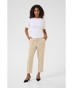 Regular fit,Hohe Taille,Knöchellänge,Tapered  Schonwäsche 30°, Nicht bleichen, Nicht im Trockner trocknen, Tropnass aufhängen im Schatten, Warm bügeln max. 150° C, Trockenreinigung  83% Polyester,14% Viskose,3% Elasthan