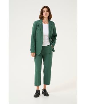 Casual fit,Hoge taille,Cropped lengte,Straight  Wassen op 30°, niet bleken, niet in de droger drogen, Druipnat ophangen in de schaduw, koud strijken max. 110° C, Droogreiniging  77% Polyester (Gerecycled),18% Viscose,5% Elastaan