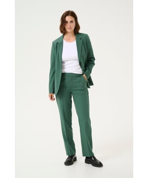 Regular fit,Hoge taille,Lange lengte,Straight  Wassen op 30°, niet bleken, niet in de droger drogen, Druipnat ophangen in de schaduw, koud strijken max. 110° C, Droogreiniging  77% Polyester (Gerecycled),18% Viscose,5% Elastaan