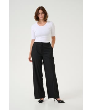 Regular fit,Hoge taille,Lange lengte,Relaxed  Fijne was 30°, niet bleken, niet in de droger drogen, Druipnat ophangen in de schaduw, koud strijken max. 110° C,   97% Polyester,3% Elastaan