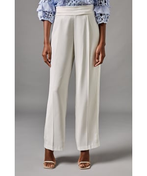 Elegant straight leg trousers with distinctive side panel detailing for a refined silhouette
        Sophisticated high waistband with smooth front pleating for a flattering fit
        Crafted from lightweight crepe fabric offering comfortable movement for all-day wear
        Clean-lined design with subtle side panels that create visual interest and elongate the leg
        Versatile straight cut that pairs beautifully with both fitted and flowing tops
    
    These sophisticated Side Panel Straight Leg Trousers from Coast offer the perfect foundation for your occasion wardrobe. The elegant straight silhouette with distinctive side panel detailing creates a refined look that transitions effortlessly from day to evening events. Style with the textured blue blouse as shown for a coordinated ensemble that commands attention at summer weddings or race day events. For evening occasions, pair with a silk camisole and structured blazer, adding metallic heeled sandals and a clutch bag for a polished finish. The high waistband and front pleating flatter your figure while the straight leg cut offers timeless appeal that works beautifully for formal gatherings. These trousers strike the perfect balance between contemporary design and classic elegance-a true wardrobe investment for the discerning woman.