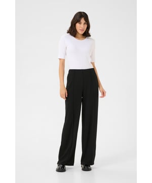 Slim fit,Elastische taille,Lange lengte,Straight  Fijne was 30°, niet bleken, niet in de droger drogen, Druipnat ophangen in de schaduw, koud strijken max. 110° C, Droogreiniging  96% Polyester,4% Elastaan