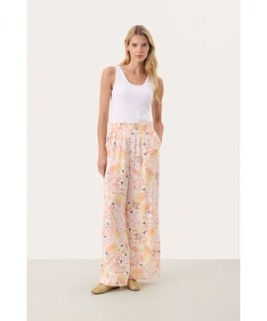 Easy fit,Comfort Taile,Lang,Weite leg  Schonwäsche 30°, Nicht bleichen, Nicht im Trockner trocknen, Tropnass aufhängen im Schatten, Kalt bügeln max. 110° C, Trockenreinigung  100% Viskose (LENZING™ ECOVERO™)