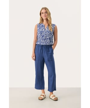 Easy fit,Comfort taile,Lengte net boven de enkel,Relaxed  Fijne was 30°, niet bleken, niet in de droger drogen, Druipnat ophangen in de schaduw, koud strijken max. 110° C, Droogreiniging  50% Linnen,50% Viscose (LENZING™ ECOVERO™)