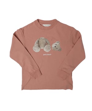 Juniors Palm Angels Bear Long Sleeve T- Shirt in pink.- Ribbed crewneck.- Long sleeves.- Teddy design on front.- Regular fit.- 100% Cotton.- Ref: PGAB0020013460