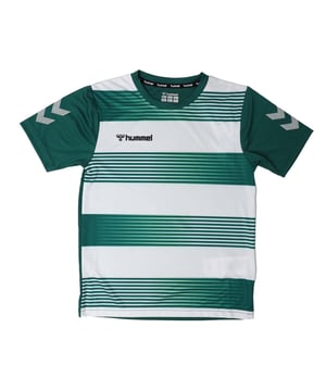 Crewneck.Short sleeves.Iconic hooped design.Regular fit.