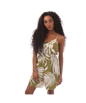 Womens Only Nova Carly Leaf Print Playsuit in green.- V-neck.- Spaghetti straps.- Adjustable straps.- Button placket.- Waist belt.- All-over pattern.- Smooth fabric.- 50% Polyester (Recycled)  47% Polyester  3% Elastane.- Ref: 15347826