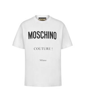 Elevate your wardrobe with the Moschino Couture White T-Shirt, a perfect blend of luxury and casual style. Crafted with premium materials, this white t-shirt offers exceptional comfort and durability, making it ideal for everyday wear. Its clean, minimalist design features subtle branding that adds a touch of sophistication without overwhelming your look. Whether paired with jeans for a relaxed outing or layered under a blazer for a chic ensemble, this versatile piece enhances your style effortlessly. Invest in timeless quality and stand out with Moschino's signature flair. 1001 WHITE T-SHIRT MALE, Made in Portugal, 100% Cotton