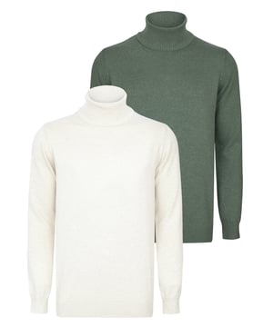 Felix Hardy vereint Eleganz und Komfort mit diesem Herren-Rollkragenpullover Set. Aus 100% Baumwolle gefertigt, bietet er ein natürliches und angenehmes Tragegefühl dank des weichen und strapazierfähigen Stoffes. Der Pullover zeichnet sich durch ein klassisches Rollkragen-Design aus, das einen zeitlosen und vielseitigen Look bietet, der für verschiedene Anlässe geeignet ist. Dieser Pullover ist für ganztägigen Komfort ausgelegt, dank seiner flexiblen Struktur und bequemen Passform. Er lässt sich mühelos mit Jeans, Hosen oder Chinos kombinieren und ist ideal für den täglichen Gebrauch.  Pflegehinweise umfassen Handwäsche oder Maschinenwäsche in kaltem Wasser, Bügeln bei niedriger Temperatur und Vermeidung von Bleichmittel oder chemischer Reinigung. Mit sorgfältiger Liebe zum Detail und hochwertigen Materialien gefertigt, bietet der Herren-Rollkragenpullover von Felix Hardy sowohl Eleganz als auch Komfort und wird zu einem vielseitigen Kleidungsstück in Ihrer Garderobe für die gesamte Saison.