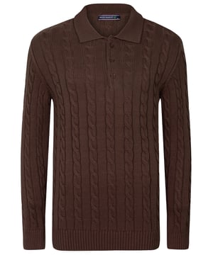 Dieses stilvolle und raffinierte Design vereint Komfort und Qualität. Ideal für die Wintersaison, sorgt seine weiche Textur und robuste Konstruktion an kalten Tagen für Wärme und macht es zu einer vielseitigen Ergänzung für jede Garderobe. Mit Blick auf die neuesten Trends gefertigt, verfügt der Pullover über ein elegantes, dickes Zopfmuster, das eine moderne und schicke Note verleiht. Der Polokragen bietet ein klassisches und vielseitiges Erscheinungsbild, während die langen Ärmel zusätzlichen Schutz und Komfort bieten. Perfekt für den täglichen Gebrauch, lässt sich der Pullover mühelos mit Jeans oder Hosen für einen smart-casual Look kombinieren. Für ein lässiges, aber raffiniertes Ensemble kombinieren Sie den Pullover mit Chinos oder Jeans. Tragen Sie ihn unter einer Jacke oder einem Mantel für zusätzliche Wärme und Stil bei kälterem Wetter. Die Pflege dieses Pullovers ist einfach, Handwäsche wird empfohlen oder Maschinenwäsche in kaltem Wasser im Schonwaschgang. Bei Bedarf auf niedriger Hitze bügeln und auf Bleichmittel und chemische Reinigung verzichten, um die Qualität zu erhalten. Der dicke Zopfmuster Herren-Polopullover mit langen Ärmeln von Felix Hardy besticht durch hochwertige Materialien und sorgfältige Verarbeitung, wodurch er zu einem unverzichtbaren Stück in Ihrer Garderobe diesen Winter wird. Bleiben Sie die ganze Saison über gemütlich und stilvoll!