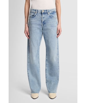 Damen  Die Tess Hose ist eine Jeans im 90er-Jahre-Stil mit geradem Bein, hoher Leibhöhe und cooler, entspannter Passform. Hellblauer Denim ist dieses Modell unendlich vielseitig; stylen Sie es tagsüber und abends mit einem Cut-Out-Top und spitzen Ballerinas. 7 For All Mankind Jeans werden aus hochwertigen Stoffen gefertigt.