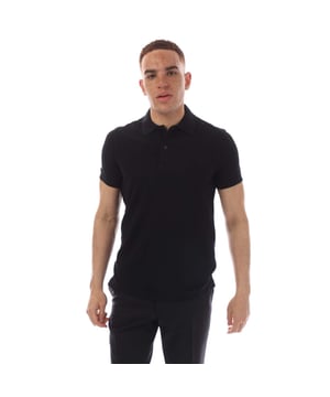 Mens Tom Ford Tennis Piquet Polo Shirt in black.- Ribbed collar.- Short sleeves with ribbed cuffs.- Two button placket.- Discreet logo embroidery by the hem.- Lightweight  slightly stretchy fabric.- Regular fit.- 100% Cotton.- Ref: JPS002J23LB999
