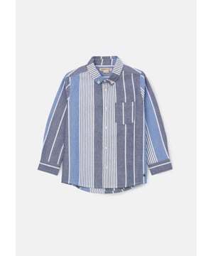 Earn your stripes! Our new stripe shirt is crafted from classic Oxford cotton to give a smart profile. Regular cut with a button-down collar and cool   and white unique stripe placement makes for perfect summer styling. Pair with our textured chino for a sharp. stylish outfit.