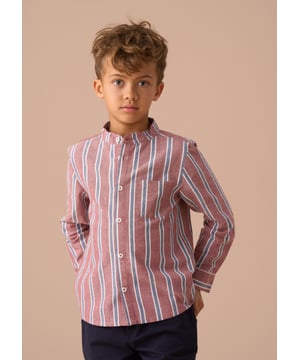 Earn your stripes! Our new stripe shirt is crafted from classic Oxford cotton to give a smart profile. Regular cut with a mandarin collar and a fresh   colourway. Pair with our textured chino for a sharp. stylish outfit.