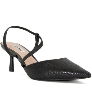 Die Citrus-Pumps von Dune vereinen zeitgenössische und zeitlose Eleganz auf ideale Weise. Fachmännisch in-house aus verschiedenen Materialien gefertigt, sind sie für eine schicke spitze Form geschnitten, während das Obermaterial mit schlanken, asymmetrischen Riemen verziert ist.