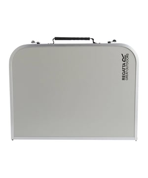 80% Aluminium, 20% Wood. Design: Logo. Detachable Legs, Foldable.
