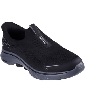 Schlüpfen Sie in bequemen Gehkomfort und Dämpfung mit den Skechers Hands Free Slip-ins: GO WALK 7 - Easy On Evolution. Entworfen mit unserem exklusiven Heel Pillow und der hochgradigen Hyper Pillar Technologie für zusätzliche Unterstützung.