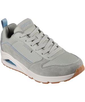 Sportieve verfijnde stijl ontmoet comfort in de Skechers Street Uno - Stacre 2.0. Deze veterschoen heeft een bovenwerk van suede en duraleather, met een Skechers Air-Cooled Memory Foam zool en een zichtbare Skech-Air luchtkussen middenzool.