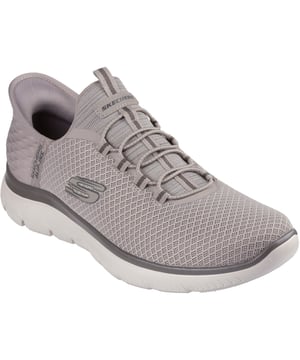 Go handsfree and step into easy-wearing comfort with Skechers Slip-ins: Summits. Featuring a mesh upper with a Skechers Slip-ins heel panel and a cushioned Skechers Air-Cooled Memory Foam insole.